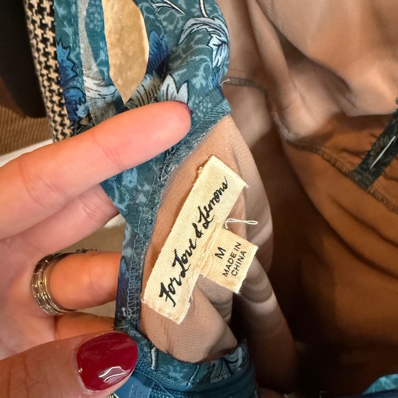 For Love And Lemons Teal Floral Dress - Picture 3 of 3